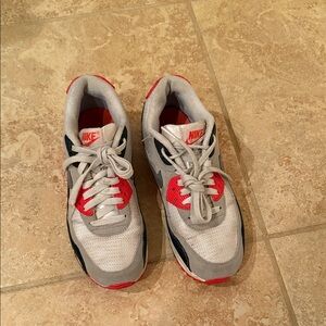 Nike White and Red Athletic Shoes